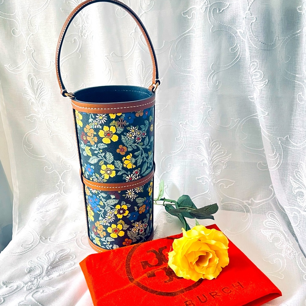 Tory Burch Emerson wine/wine carrier tote bag